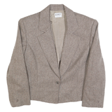 KORET Womens Beige Wool Blend Blazer Jacket M Woven Classic Button Closure