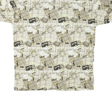 J G HOOK Mens Beige & Brown Golf Print Short Sleeve Polo Shirt L Cotton Blend