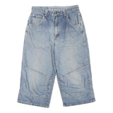 JAYJAY'S Mens Shorts Blue Denim Casual M W34 Cotton Blend Relaxed Fit