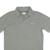 COLUMBIA Mens Grey Polo Shirt L Cotton Blend Short Sleeve Basic Comfortable Fit