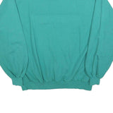PLAYCREW Womens Teal Sweatshirt Crew Neck L Cotton Blend Pullover Casual