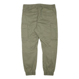 H&M Mens Cotton Blend Olive Relaxed Cargo Trousers W38 L30 Drawstring Waist