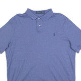 POLO RALPH LAUREN Mens Blue Short Sleeve Plain XL Cotton Blend Polo Shirt