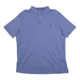 POLO RALPH LAUREN Mens Blue Short Sleeve Plain XL Cotton Blend Polo Shirt
