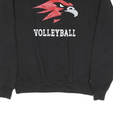 CHAMPION Mens Black Volleyball Crew Neck M Logo Cotton Blend Pullover Sweatshirt