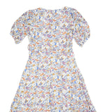 BODEN Womens White Floral Cotton Blend Fit & Flare Midi Dress UK 10 V-Neck