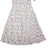 BODEN Womens White Floral Cotton Blend Fit & Flare Midi Dress UK 10 V-Neck