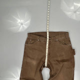 Dickies Double Knee Carpenter Trousers - 32W 31L Brown Cotton