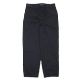 STYLE AND CO Womens Cotton Blend Black Relaxed Straight Leg Trousers W30 L27
