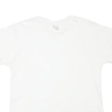 HANES Mens White L Short Sleeve Crew Neck Plain Cotton Blend T-Shirt Casual
