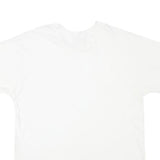 HANES Mens White L Short Sleeve Crew Neck Plain Cotton Blend T-Shirt Casual