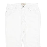 EARL JEAN Womens White Casual Cotton Blend Shorts M W30 Stud Embellished Pockets