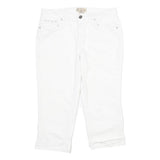 EARL JEAN Womens White Casual Cotton Blend Shorts M W30 Stud Embellished Pockets