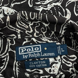 Clayton Polo By Ralph Lauren Graphic Short Sleeve Shirt - Large Black Cotton