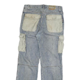 SMART Mens Blue Regular Fit Straight Leg Denim Jeans W31 L30 Cargo Pockets Zip