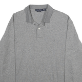 NAUTICA Mens Grey Short Sleeve Plain M Cotton Logo Polo Shirt Classic Fit