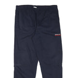REEBOK Mens Regular Navy Blue Cotton Blend Trousers W36 L31 Drawstring Casual