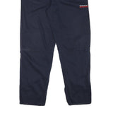 REEBOK Mens Regular Navy Blue Cotton Blend Trousers W36 L31 Drawstring Casual