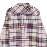 TOMMY JEANS Mens White & Navy Check Shirt M Cotton Long Sleeve Button Pocket