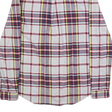 TOMMY JEANS Mens White & Navy Check Shirt M Cotton Long Sleeve Button Pocket