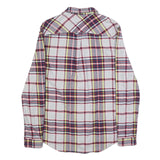 TOMMY JEANS Mens White & Navy Check Shirt M Cotton Long Sleeve Button Pocket