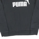 PUMA Mens Black Cotton Crew Neck S Sweatshirt Logo Print Casual Pullover
