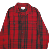 GAP Mens Red & Black Check Flannel Shirt L Long Sleeve Button Casual