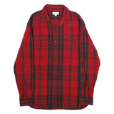 GAP Mens Red & Black Check Flannel Shirt L Long Sleeve Button Casual