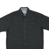 WRANGLER Mens Black Short Sleeve Shirt M Cotton Blend Button Pockets