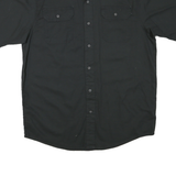 WRANGLER Mens Black Short Sleeve Shirt M Cotton Blend Button Pockets