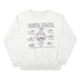 Mens White Costa Brava Cotton Blend Sweatshirt S Crew Neck Casual Style