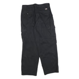 DICKIES Mens Cotton Blend Black Loose Straight Trousers W32 L30 Casual Workwear