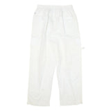 BY MITZY Mens Cotton Blend White Relaxed Drawstring Cargo Trousers W29 L30