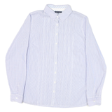 TOMMY HILFIGER Womens Blue & White Striped Shirt UK 8 Classic Button-Down Collar