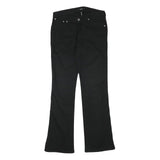 HIS Womens Black Cotton Blend Regular Flared Trousers W29 L31 Stylish