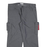 WORK FASHION Mens Grey Cotton Blend Regular Fit Cargo Trousers W36 L27 Utility