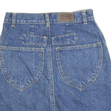 BIG SPADE Womens Blue Denim Mini Cotton Blend Skirt XXS Casual Everyday