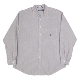 NAUTICA Mens Grey & Red Check Cotton Shirt XL Button-Down Collar Casual