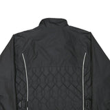 NIKE Womens Black & Light Grey Quilted Track Jacket M Polyester Blend Zip