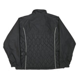 NIKE Womens Black & Light Grey Quilted Track Jacket M Polyester Blend Zip