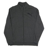 PUMA Mens Black Grey Classic Zip Cotton Blend Jacket L Sweatshirt Trackwear