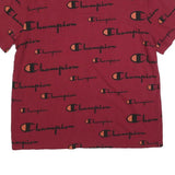 CHAMPION Mens Red & Orange Graphic T-Shirt XL Short Sleeve Crew Neck Logo Print