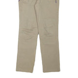 THE HERMIT Mens Cotton Blend Beige Regular Fit Straight Leg Trousers W29 L28