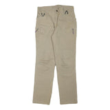 THE HERMIT Mens Cotton Blend Beige Regular Fit Straight Leg Trousers W29 L28