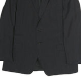 TOMMY HILFIGER Mens Black Button Jacket L Cotton Plain Classic Formal Blazer