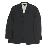 TOMMY HILFIGER Mens Black Button Jacket L Cotton Plain Classic Formal Blazer