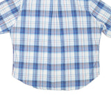 NAUTICA Mens Blue & White Check Short Sleeve Shirt 2XL Cotton Blend Casual
