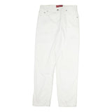 LEVI'S Womens Cotton White Regular Straight Trousers W30 L31 Classic Zip Pocket