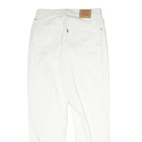 LEVI'S Womens Cotton White Regular Straight Trousers W30 L31 Classic Zip Pocket