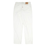 LEVI'S Womens Cotton White Regular Straight Trousers W30 L31 Classic Zip Pocket